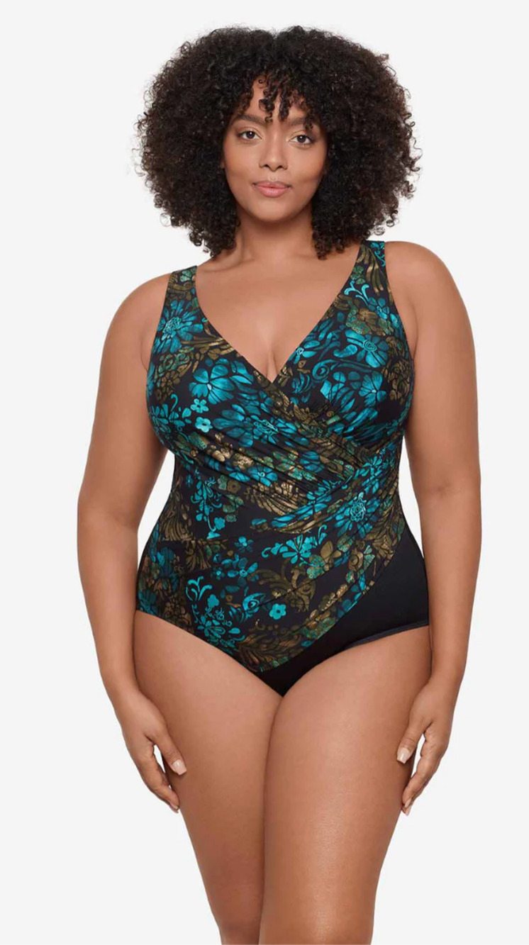 MIRACLESUIT Oceanus One Piece in Flor De Mare Size 8 NWT